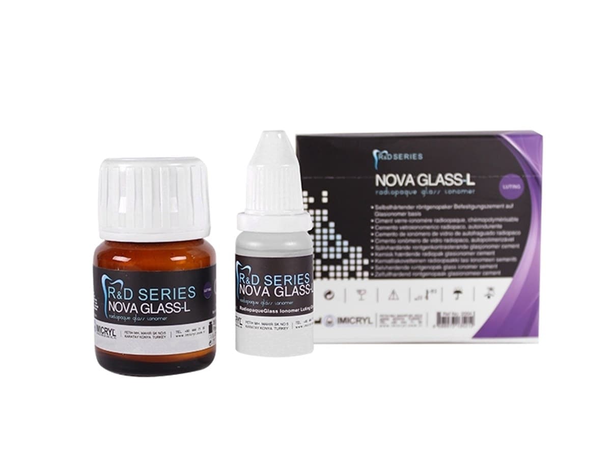 Imicryl Nova Glass L Radyopak Cam İyonomer Yapıştırma Simanı 35 gr