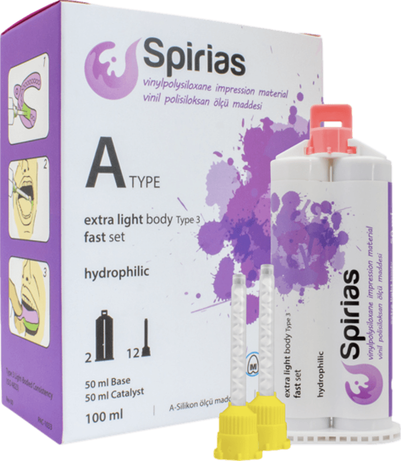 İmicryl Spirias Tip A Silikon Ölçü Malzemesi Extra Light Body 