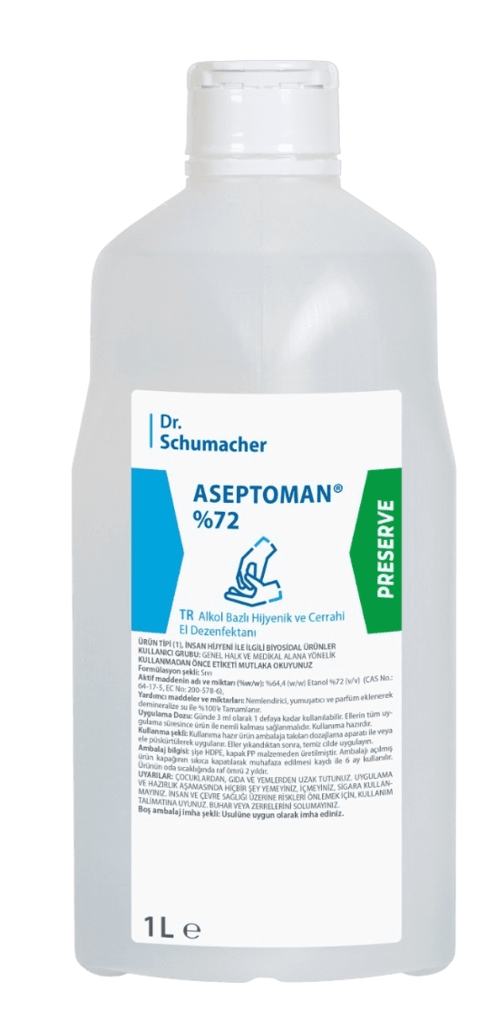 Dr. Schumacher Aseptoman %72 - Alkol Bazlı El Dezenfektanı 1 L 