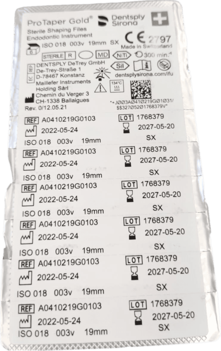 Dentsply Sirona Protaper Gold SX Kanal Eğesi 6 lı