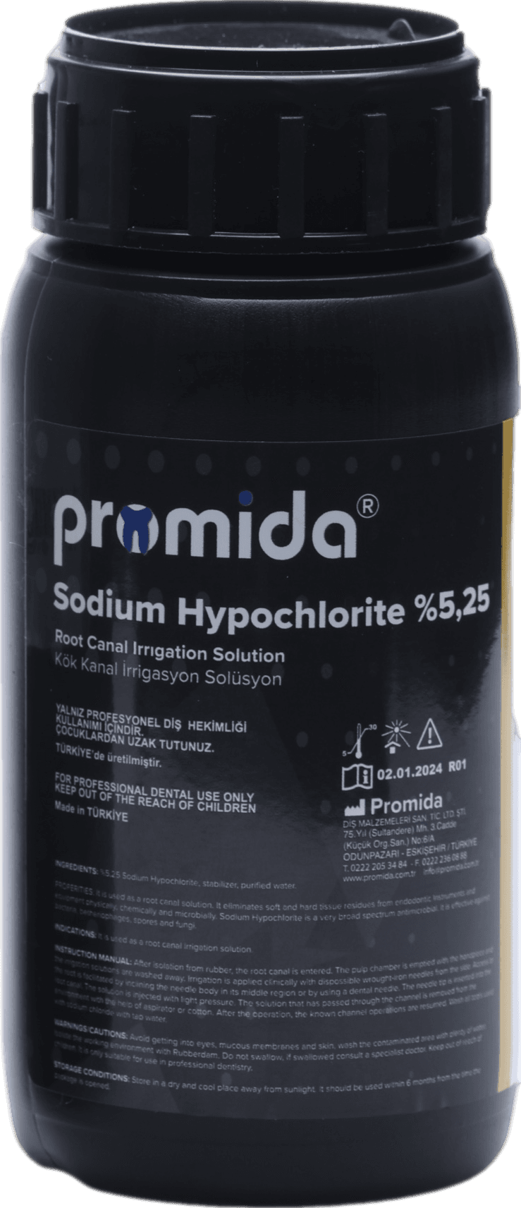 Promida Sodyum Hipoklorit Kök Kanal İrrigasyon Solüsyonu %5,25 (250 ml)