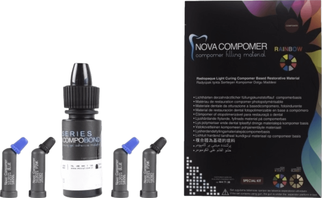 İmicryl Classic & Rainbow Nova Compomer Set 20 x 0.25 g Kompül