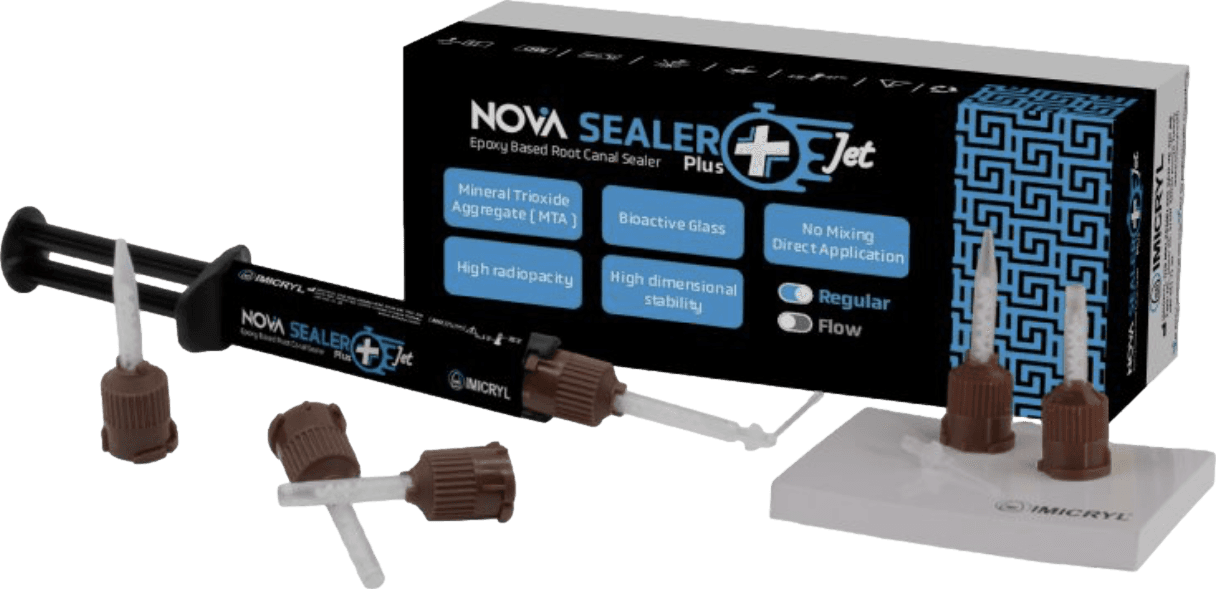 İmicryl Nova Sealer Plus Jet Epoksi Rezin İçerikli Biyoaktif Kök Kanal Dolgu Malzemesi 2 x 15 g Set
