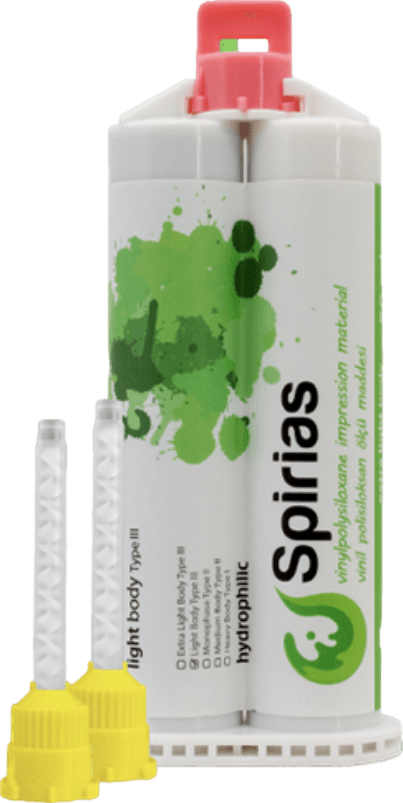 İmicryl Spirias A Tipi Silikon İkinci Ölçü Light Body Base 8X50 ml Double Şırınga